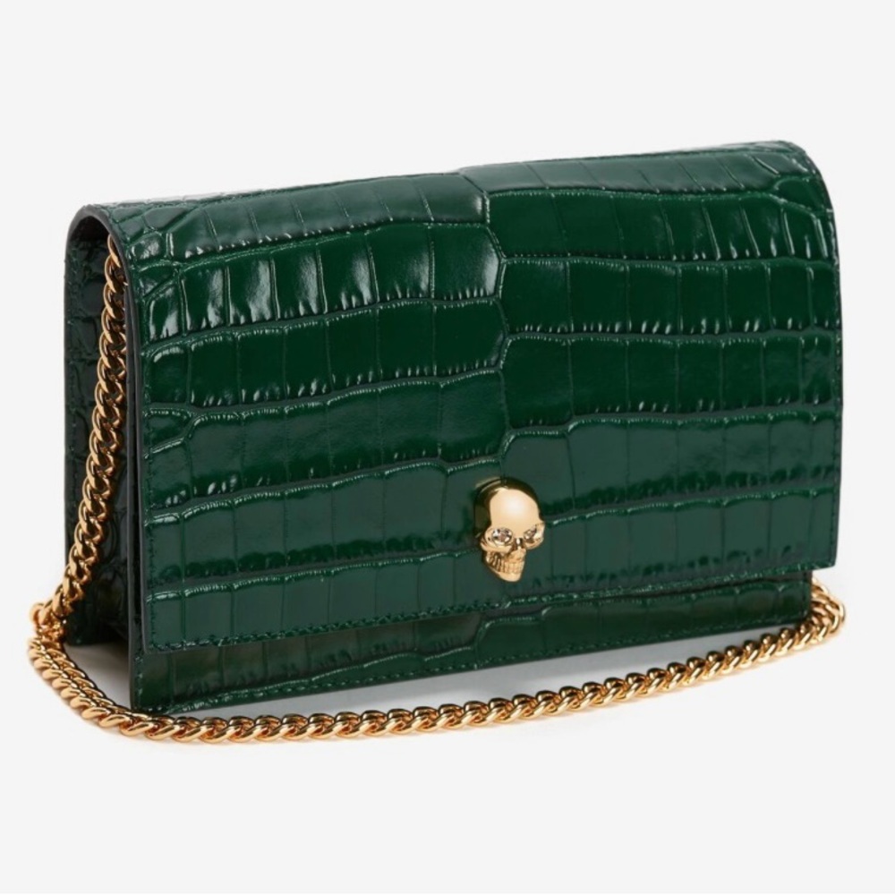 ALEXANDER MCQUEEN Skull Bag in Emerald